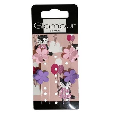 Glamour Kinder Haarspangen Blumen - 4 Stück