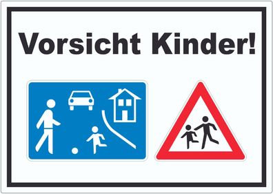 Vorsicht Kinder Spielstrasse Aufkleber