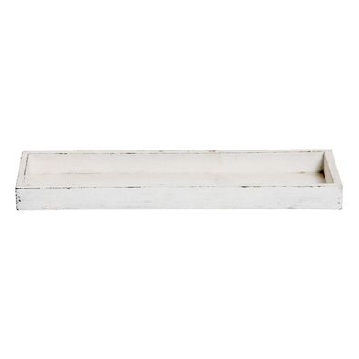 Holztablett NEW England weiß Dekotablett 40x13cm Holz Beach House Deko