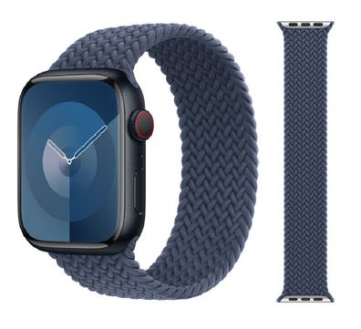 Original Apple Braided Solo Loop Armband 38/40/41mm Größe 5 Storm Blue