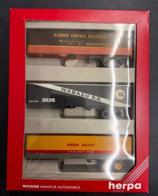 Herpa H0 1:87 Art 7578 3x US Auflieger für Sattelschlepper Neuware/OVP