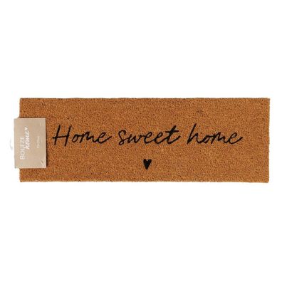 Fußmatte HOME SWEET HOME natur mit schwarzer Schrift 75x25cm Matte Kokos PVC