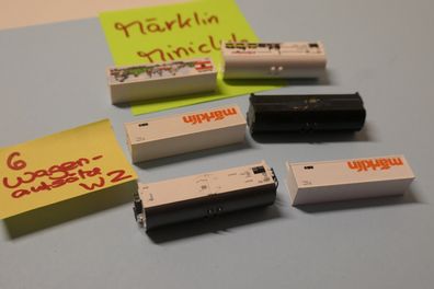 Märklin Miniclub Z Konvolut 6 x versch Gehäuse Güterwagen W2