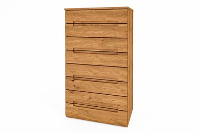 Kommode Bento aus Wildeiche massiv 75x45x129 cm mit 8 Schubladen