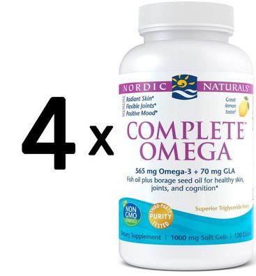 4 x Complete Omega, 565mg Lemon - 120 softgels