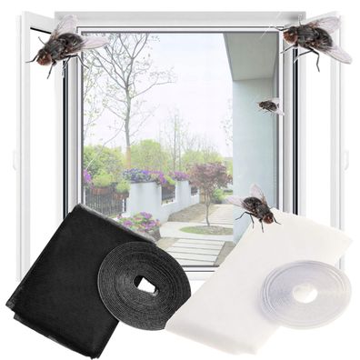 Mückennetz Fliegengitter Fenster 130x150 / 150x180, schwarz / weiß, Fliegennetz