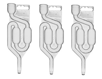 3er SET Gärrohr Gärröhrchen Gummistopfe Weinballon Gäraufsatz Fermentationsrohr