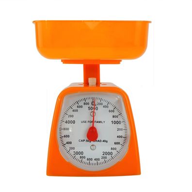 Mechanische Küchenwaage Analog Retro 5 kg Waage Haushaltswaage Orange