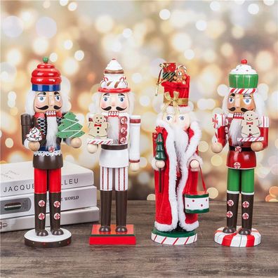 Nussknacker 35cm Weihnachtsdeko Holz Weihnachtsmann Soldat Figur Deko Nutcracker