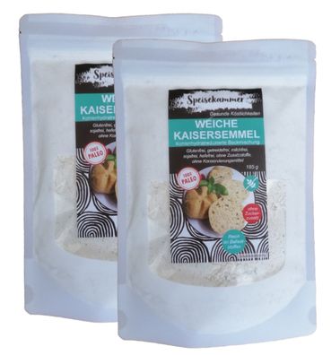 2 x 185g Kaisersemmel Brötchen Brot Backmischung Glutenfrei Paleo Sojafrei