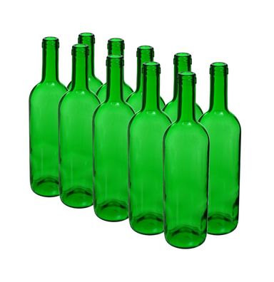 10Stk Weinflasche 750 ml Glasflasche leere Flasche Likör Wein Grün