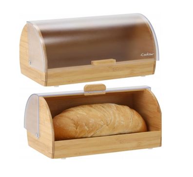 Brotkasten MENTA Bambus Holz Brotbox Rollbrotkasten Brotbehälter