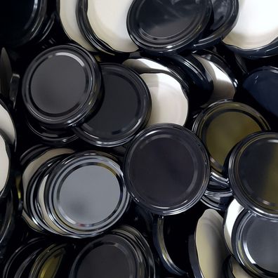 Twist Off Deckel Schraubdeckel Ø 82/6mm / Ø 66mm Deckel für Gläser Schwarz