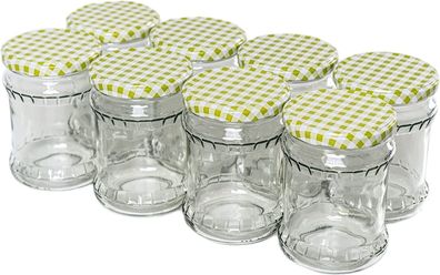 500ml Einweckgläser mit Deckel Einmachgläser Vorratsgläser Gitter Grün