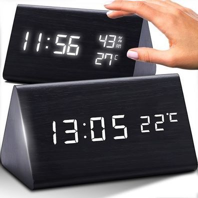 Digitaler Wecker LED Digitaluhr Alarm USB-Ladeanschluss Retoo