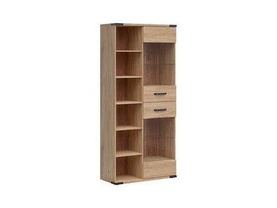 BLACK RED WHITE Vitrinenschrank Lara | Standvitrine | 40 x 90 x 197,5 cm, Beige