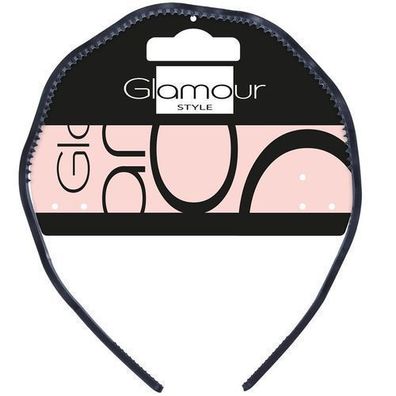 Glamour Basic Schwarzer Wellen-Haarreif aus Plastik