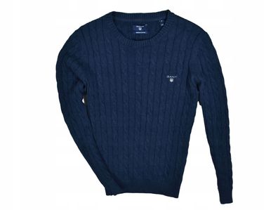 GANT Marineblau Herren Premium Baumwolle geflochtene Pullover M