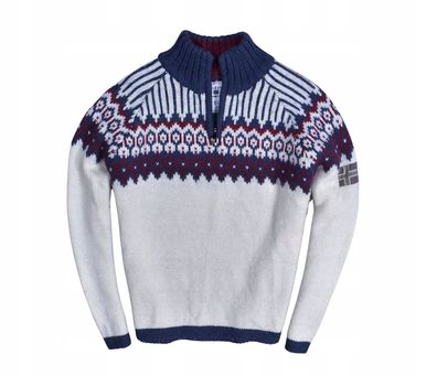 Barfota Pullover mit halbem Reißverschluss aus norwegischer Wolle L / XL