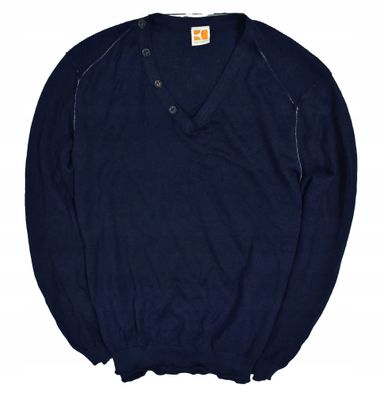 HUGO BOSS 100% Leinen Marineblau Herren Pullover XL