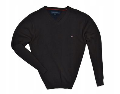 TOMMY Hilfiger Herren Pullover mit V-Ausschnitt aus Baumwolle / L