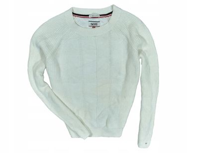 TOMMY Hilfiger Damenpullover aus weißer Baumwolle / L