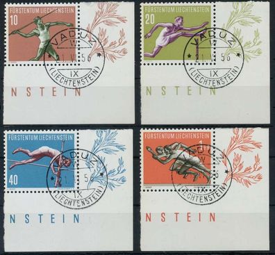 Liechtenstein 1956 Nr 342-345 zentrisch gestempelt ECKE-URE X13366E