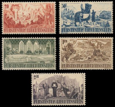 Liechtenstein 1942 Nr 202-206 postfrisch X1393AE