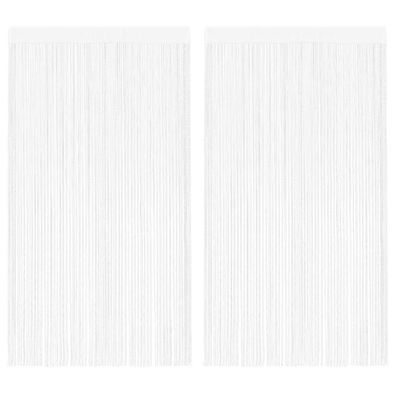 vidaXL Fadenvorhang 2 Stk.100 x 250 cm Weiß