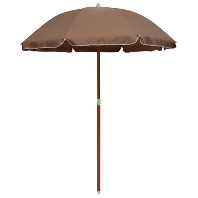 vidaXL Sonnenschirm mit Stahl-Mast 180 cm Taupe