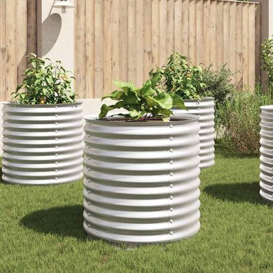 vidaXL Garten-Hochbeet 80x80x81 cm Verzinkter Stahl Silbern