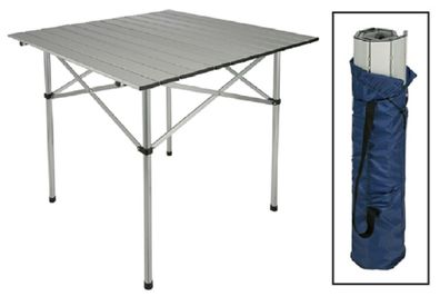 Campingtisch mit Rollplatte, Klapptisch mit Tasche