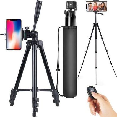 Aluminium Smartphone Stativ mit Bluetooth Fernauslöser Höhe 100cm Tripod Retoo