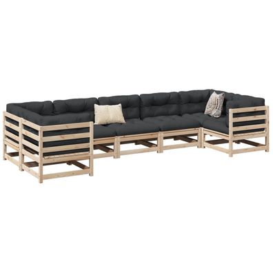 vidaXL 7-tlg. Garten-Sofagarnitur Massivholz Kiefer