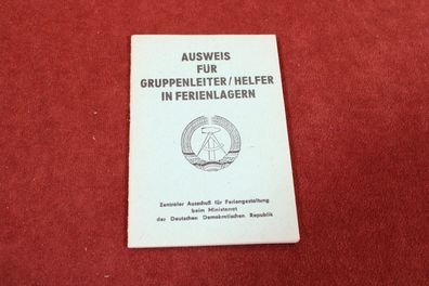 DDR Ausweis Gruppenleiter Helfer 1981 original mit Eintragungen