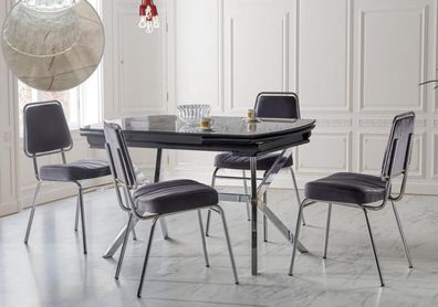 Esszimmer Set Garnitur Tisch 4X Stühle Design Modern Möbel Luxus Esstisch