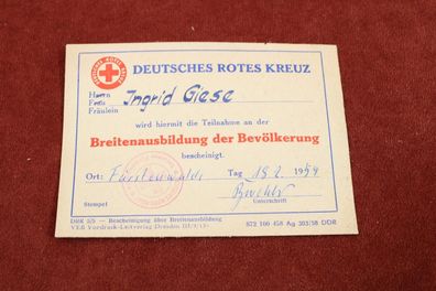 DDR DRK Bevölkerungsausbildung Erste Hilfe, Fürstenwalde 1959, X273.1#79