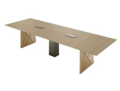 Konferenztisch Lux Arbeitszimmer Bürotisch Braun Holzmöbel Schreibtische 360Cm