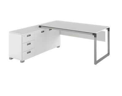 Büromöbel Schreibtisch Sideboard Tisch Workstation Arbeitsplatz Schubladen