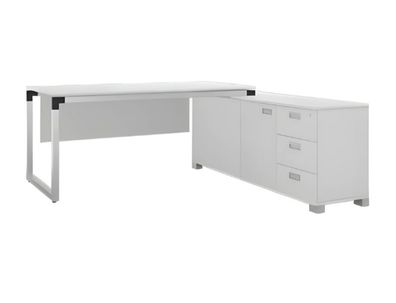 Schreibtisch Mit Sideboard Büromöbel Modern Workstation Arbeitsplatz Schubladen