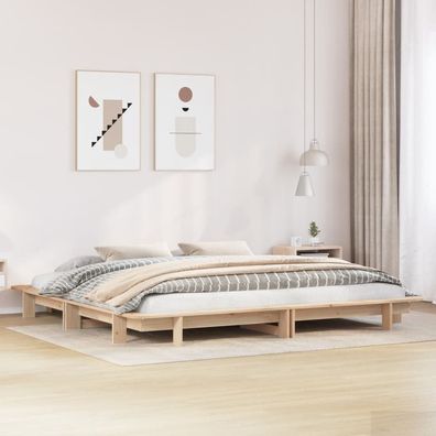 vidaXL Massivholzbett ohne Matratze 160x200 cm Kiefernholz