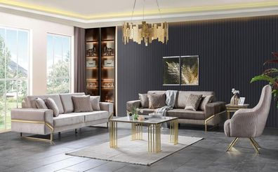 Design Modernes Wohnzimmer Set Sofagarnitur 2X 3-Sitzer Sofas Sessel Wohnzimmer