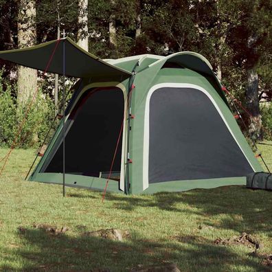 vidaXL Campingzelt 4 Personen Grün Quick Release Wasserfest