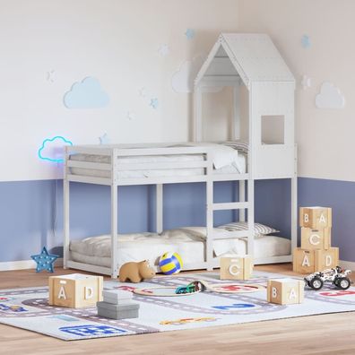 vidaXL Dach für Kinderbett Weiß 55x99x139,5 cm Massivholz Kiefer