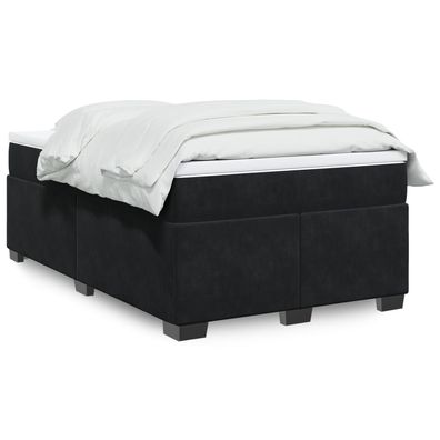 vidaXL Boxspringbett mit Matratze Schwarz 120x200 cm Samt