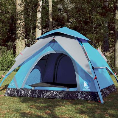 vidaXL Kuppel-Campingzelt 4 Personen Blau Quick Release