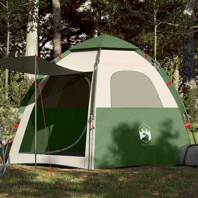 vidaXL Campingzelt 4 Personen Grün Quick Release