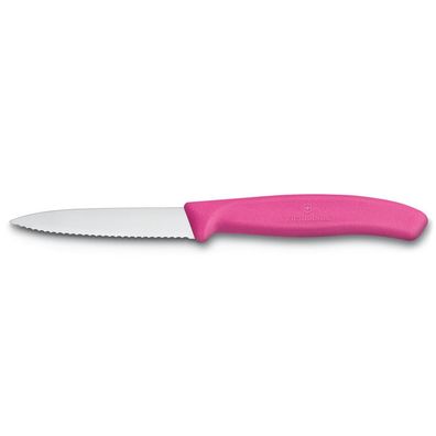 Swiss Classic, Gemüsemesser, 8cm, Wellen, pink