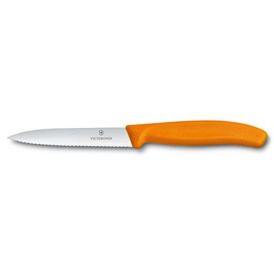 Swiss Classic, Gemüsemesser, 10cm, Wellen, orange