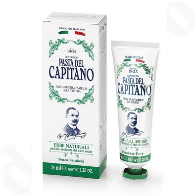 Pasta del Capitano Premium Edition 1905 Kräuter Zahnpasta Reisegröße 25 ml